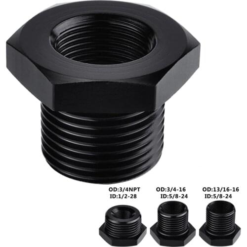 SPEEDWOW Oil Filter Threaded Adapter 1/-28-24 To 3/4 NPT 5/8-24 To 3/4-16 NPT 5-8/24 To 13/16-16NPT Aluminum Port Plug