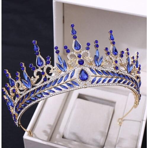 Geometric Baroque Luxury Crystal Bridal Tiaras Crown Women Rhinestone Pageant Diadem Bride Headband Wedding Hair Accessories