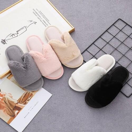 2021 New Cotton Slippers Womens Household Home Shoes Faux Fur Sandales Waterproof Cotton Men Sandals Winter Non-slip Sandalias