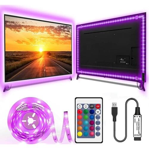 Portable USB LED Light Strip RGB 5V LED Strip Lights with Remote and App Control Music Sync SMD5050 SMD2835 for Bedroom Outdoor