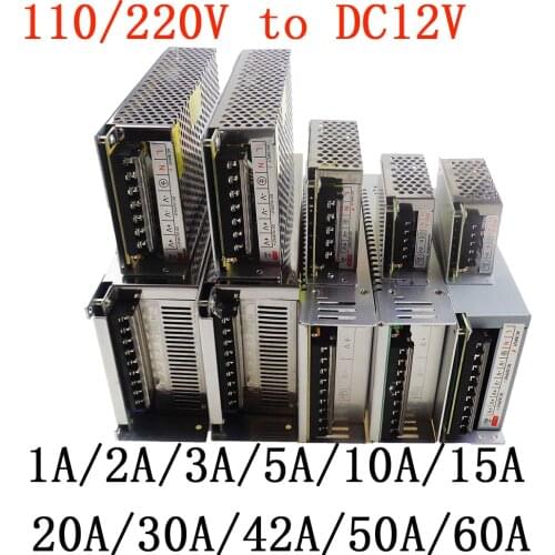 Power Supply Transformer AC100-240V to DC12V led Driver 1A 2A 3A 5A 10A 15A 20A 30A 40A 50A 60A LED Strip /CCTV Power Adapter