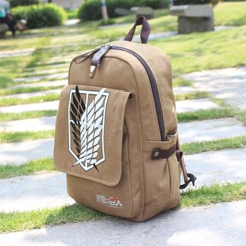 Trendy Attack On Titan Backpacks Men Anime Print School Bag Unisex Canvas Laptop Back Pack Rucksack Attack On Titan Shopping bag