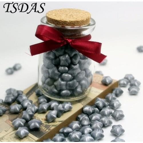 Granule Heart-Shaped Silver Color Optional Vintage Sealing Wax For Wedding Envelope With Nice Glass Bottle
