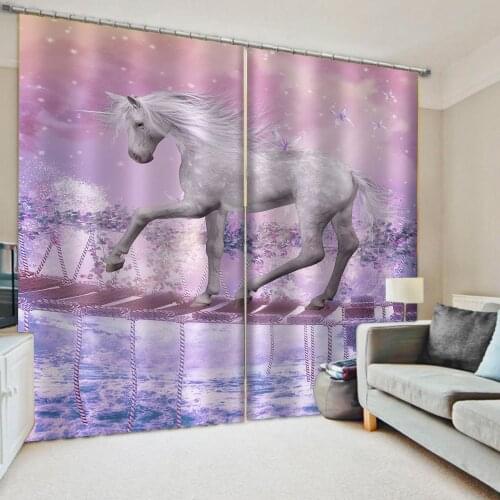 Custom horse curtains Bedroom living room windproof thickening blackout fabric
