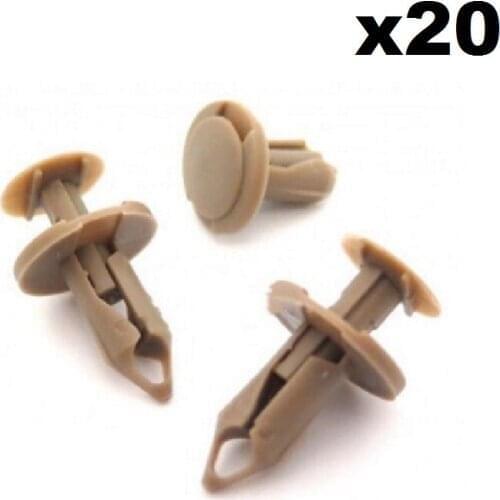 20x 8mm Long Beige / Tan Trim Clips- Perfect for FORVW T4 & T5 Carpet & Van Linings