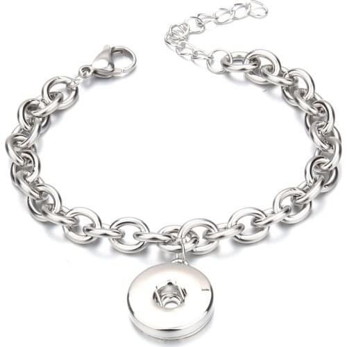 New Fashion Stainless Steel Snap Button Bracelet For Women Bracelet Fit 18mm 12mm Snaps Bangles Snap Jewelry
