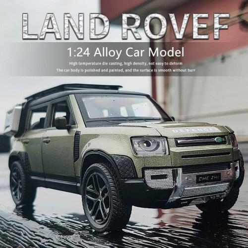 1/24 Land Rover Defender SUV Alloy Car Model Diecasts Metal Toy Off-road Vehicles Car Model Simulation Collection Childrens Gift