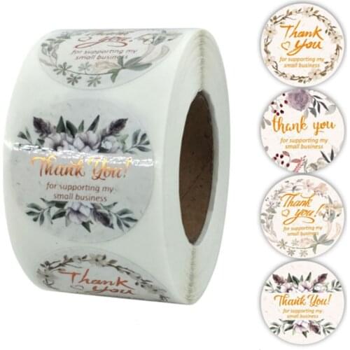 1.5Inch Thank You For Supporting My Small Business Stickers Seal Label Sticker Roll For Wedding Stationary Gift Box Decoration