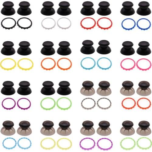 1Set Analog Cover 3D Thumb Sticks Joystick Thumbstick Mushroom Cap For Sony PlayStation 5 PS5 & with Accent Rings