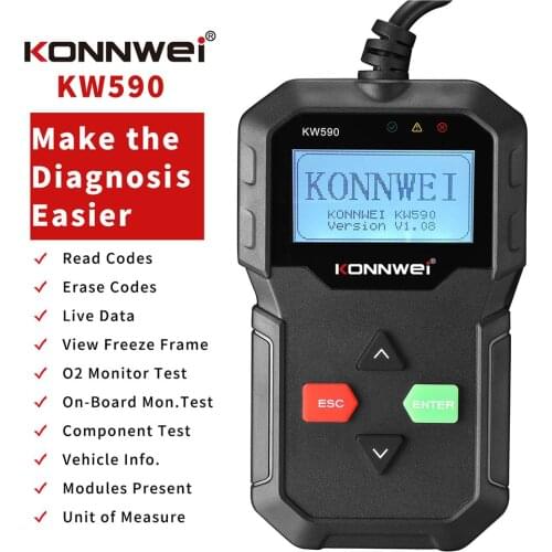 2021 KONNWEI KW590 Professional OBD2 Scanner Auto Code Reader Diagnostic Check Engine Light Scan Tool for OBD II Cars After 1996
