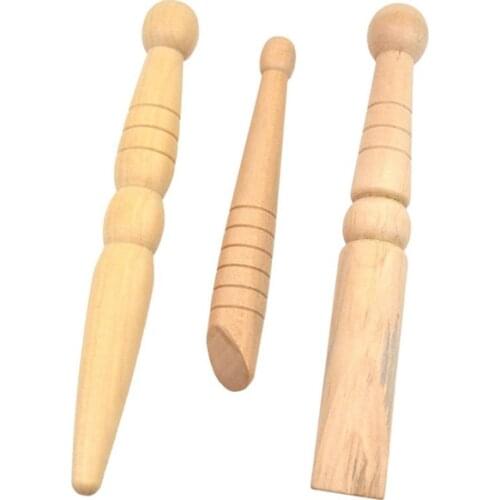 3 in 1 Wooden Massage Roller Stick Anti Cellulite Acupoint Guasha Board Massage Wood Roll Needle Pen Body Foot Therapy Massager