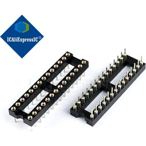 5PCS Round Hole 28 Pins 2.54MM DIP DIP28 IC Sockets Adaptor Solder Type 28 PIN 2.54 IC Connector new In Stock