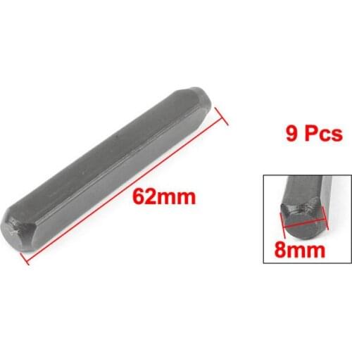 9 Pcs Square Straight Shank 6mm Steel Arabic Number Stamps Punch w Red Case