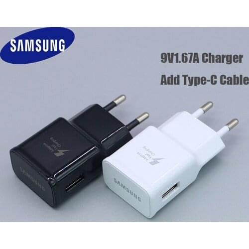Samsung Galaxy Fast Charger USB Power Adapter 9V1.67A Quick Charge Type C Cable line for Galaxy S10 S8 S9 Plus Note 10 9 8 Plus