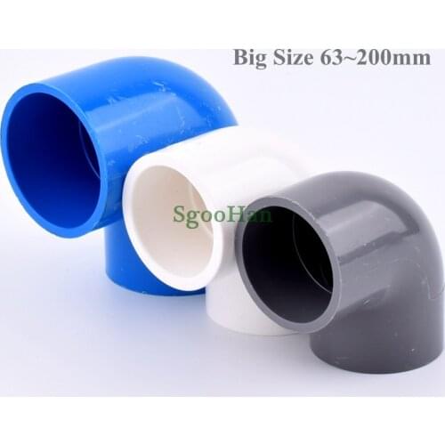 Big Size 63~200mm PVC 90° Elbow Connector Hydroponic Planting Framework Aquarium Fish Tank Water Irrigation Fittings Tube Joints