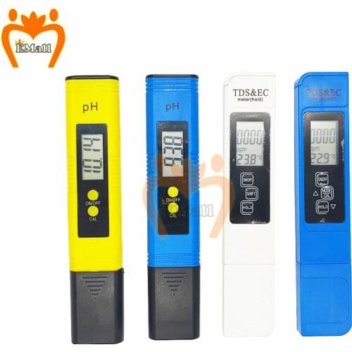 2Pcs TDS Meter Digital Water Tester Digital 0.0-14.0 PH Meter Test 0-9990ppm TDS&EC LCD Water Purity PPM Aquarium Filter