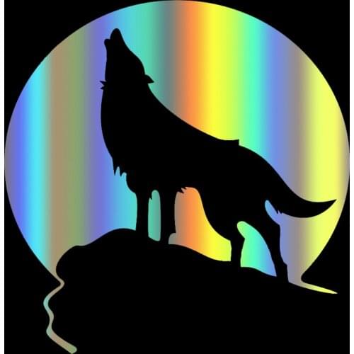 CK2930# Roaring wolf funny car sticker vinyl decal white/black car auto stickers for car bumper/rear window car decor