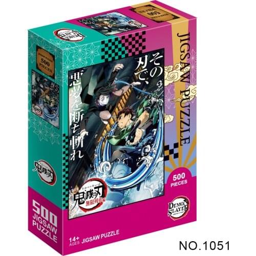 Child anime Puzzle 500 pieces Demon Slayer table game for children from 3 years old jigsaw adults kids interactive toys
