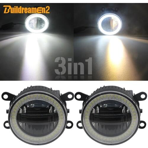 3-IN-1 LED Daytime Running Light + Angel Eye Car Projector Fog Light DRL For Mitsubishi Outlander L200 Triton Pajero Galant RVR