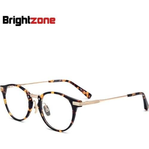 Brightzone hot Sell Literature acetate Glasses Frame More Than Wen Spectacle Frame Pure Titanium Men Women Glasses