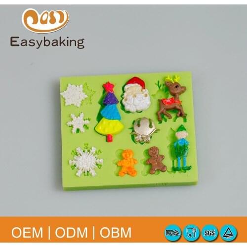 Hot sales Christmas tree snow cake silicone molds for fondant cake cookie silicone rubber FDA LFGB CE/EU