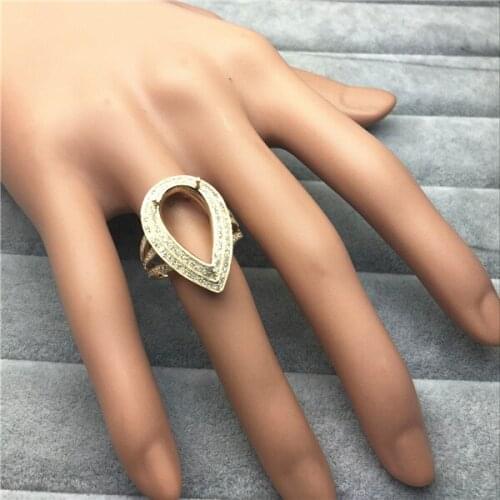 Pear 10x18mm Solid Yellow Gold Pave Diamond Engagement Semi Mount Ring