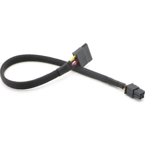 Black Sleeved ATX 4Pin to SATA 15Pin Power Cable For Lenovo Q77 Q75 HDD Motherboard