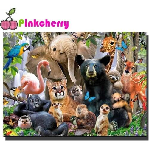 Jungle Animals 5d diy diamond painting bear Lion mosaic cross stitch portrait embroidery diamond Full round square stones k1156