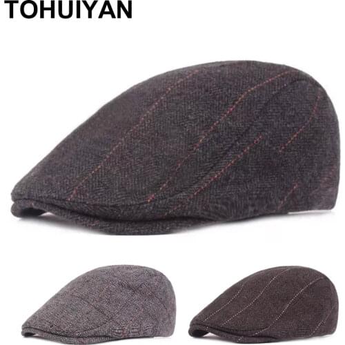 Classic Winter Newsboy Caps for Men Thicken Woolen Warm Hat Quality Boinas Baker Boy Hat Retro Gorras Planas Flat Caps for Women