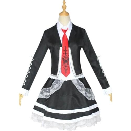 Yasuhiro Taeko Cosplay White Shirt Black Coat Skirt Stockings Tie Headwear 6Pcs Set Anime Danganronpa V3: Killing Harmony Cos