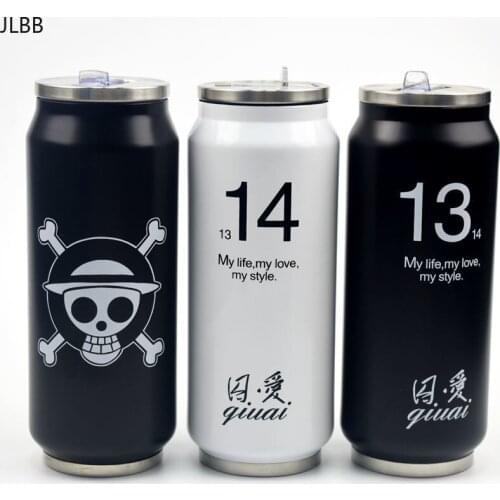 Creative Stainless Steel Thermos Cup Mini Bottle Vacuum Flask Straw Coffee Thermal Thermoses Cans Cups Thermocup Mug KL 3071