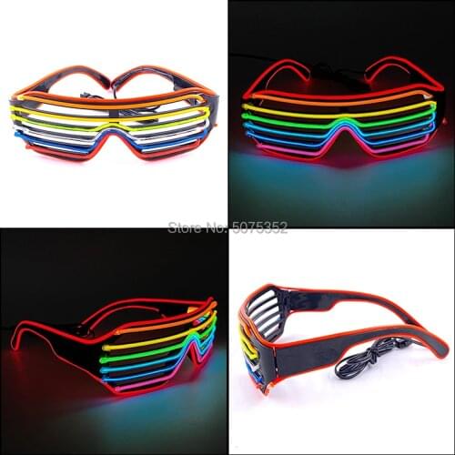 Multicolor LED Light up Glasses LED Shutter Flashing Glasses EL Rave Costume Party Glasses DJ Glasses Night Club Bar Decor