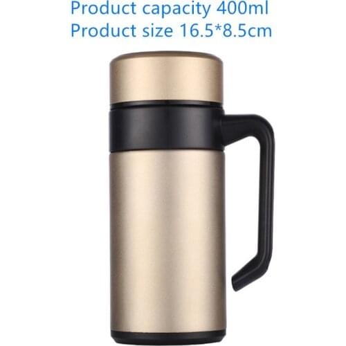 Mens Handle Office Thermos 304 Stainless Steel Tea Cup Gift Double Vacuum Desktop Cup