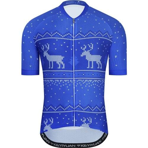 KEYIYUAN Mens Cycling Jersey Quick-drying Full Zip Short Sleeve Cycling Shirt MTB Wielerkleding Heren Camisas Ciclista Moletom