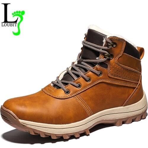 Men Winter Snow Boots With Fur Mens Shoes Warm Male Ankle Boots Outdoor Sneakers Anti-slip Zapatos Hombre Botas 2020 Big Size 48