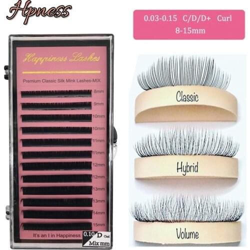 HPNES Russian Volume Mink Individual Lashes Extensions All Size Individual Eyelashes Natural Soft Supplies False Eyelash Lashes