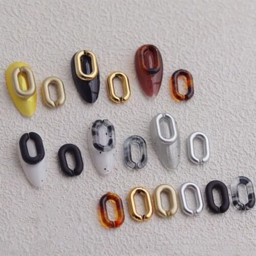 2021 New Net Red Early Autumn Super Fire Ring Buckle Multi-color Nail 3D Pendant Oval Nail Decoration