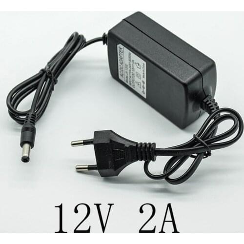 New 110-240V AC Converter Adapter DC 12V 2A/2000mA Power Supply Charger EU Plug 5.5mm * 2.5mm(2.1mm) two lines