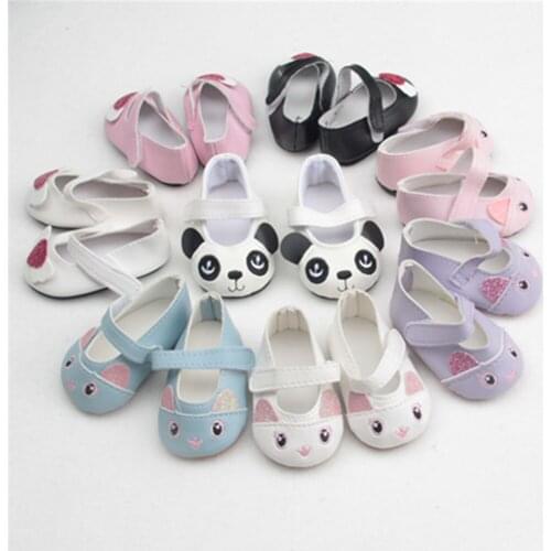 7cm Panda Doll Shoe Fit 18 inch 43cm Doll Boot Born Baby Doll Accessories For Baby Birthday Festival Gift