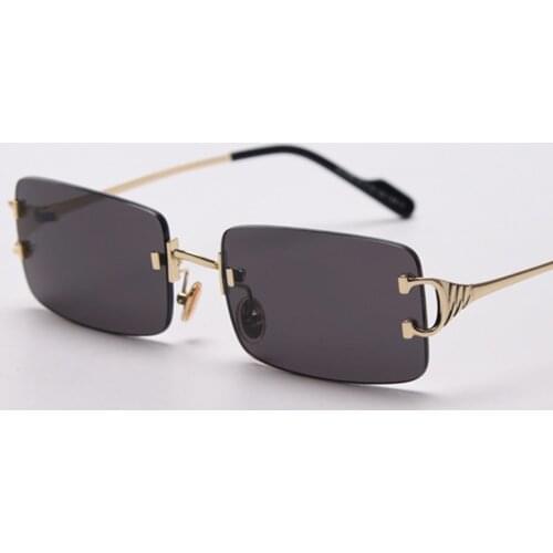 Small Rectangle Sunglasses Women Rimless Square Sun Glasses For Women 2020 Summer Fashion Luxury Female Shades Red Black Glasses