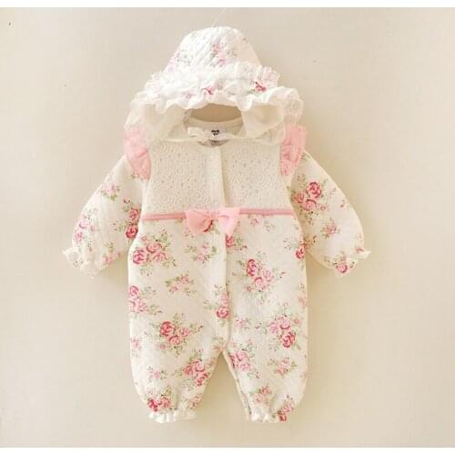 Newborn Girls Clothing Princess 100% Cotton Baptism Birthday 0-12 Months Romper Girl Infant Long Sleeve Clothes Girl Newborn