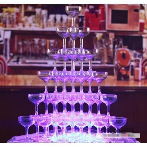 Wholesale cup tower wedding supplies party decoration plastic champagne cup Winechampagne goblet tower wedding party supply