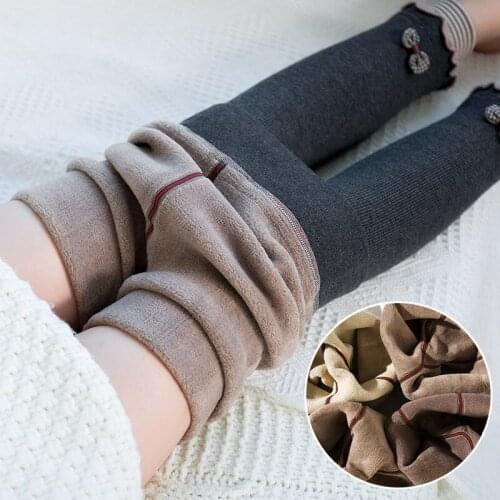 3-12 Years Girls Leggings For Winter Thick Warm Knitted Long Pants Kids Trousers Bow Baby Leggings Winter Child Skinny Pants