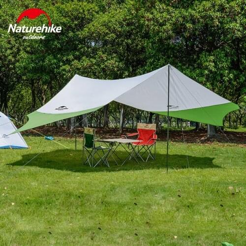 Naturehike NH16T012-S Camping Tent Tarp Sun Shelter Awning Canopy Family Beach Sunshade w/ Tarp Poles For Hiking Fishing Picnic