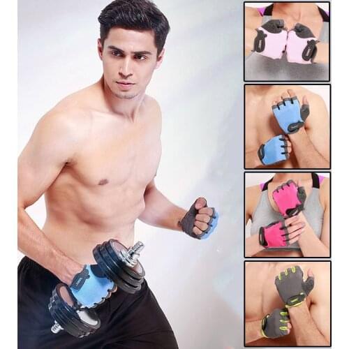 1 Pair Gym Fitness Gloves Half Finger Hand Protector Breatable Women Men Wrist Weightlifting Gear Exercise Cycling Gym Gloves