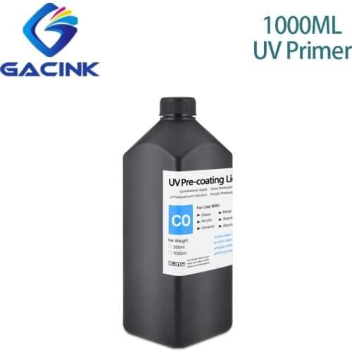 Pre-Coating UV Primer UV 1000ML/Bottle For Printing On Glass Ceramic and Acrylic Metal UV Curable Varnish For UV Flatbed Printer