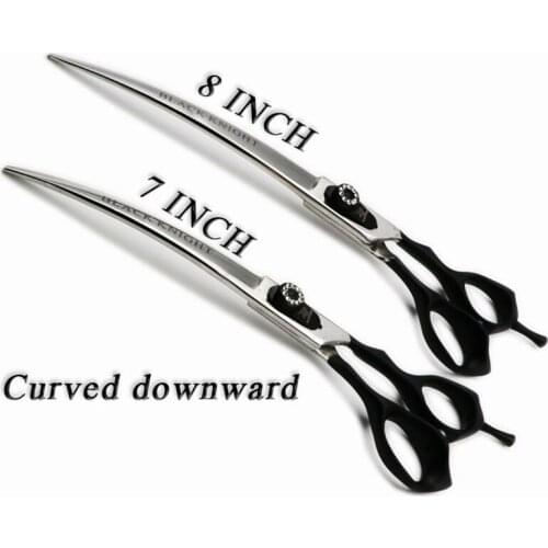 7/8 Inch Professional Pet Scissors for Dog Grooming Upward Curved Right Hand Shears