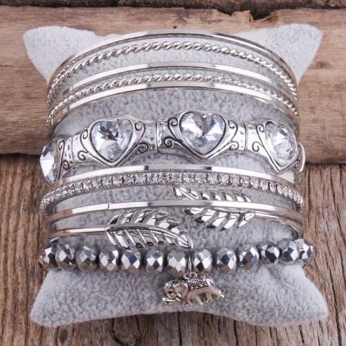 RH Fashion Boho Jewelry Accessory Multi Stack Bracelet & Bangle 6pc Bracelets Sets For Women Gift