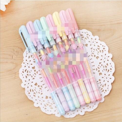 0.8mm 6 Color Change Pen Paper Fluorescent Paint Pens Pencils Writing Markers Highlighters Highlighter Pens Kids Painting Gift