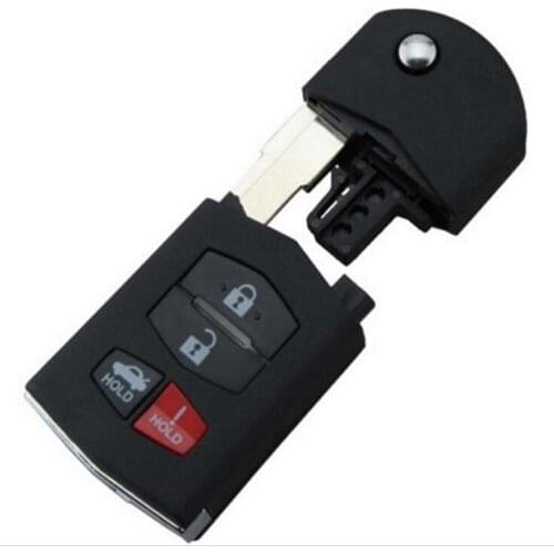 Folding Remote Control Keyless Key Shell Case Fob Housing for Mazda 3 6 2010 -2012 For MX-5 Miata 06 07 08 09 10 12 4 Button